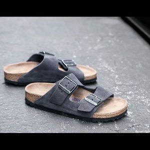 Birkenstock Arizona Velvet Gray Suede Mens Size 40